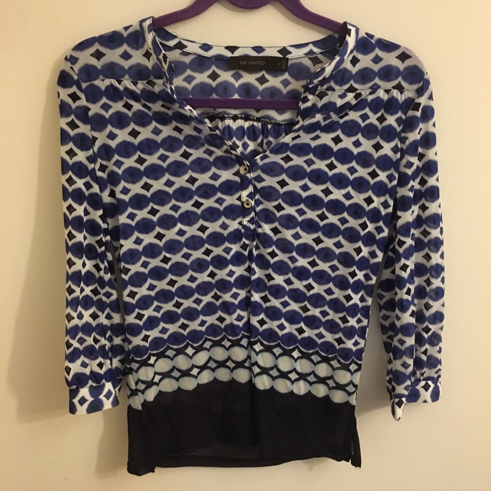 The Limited blue button down dress blouse
